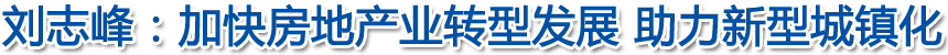 劉志峰:加快房地產業(yè)轉型發(fā)展 助力新型城鎮(zhèn)化