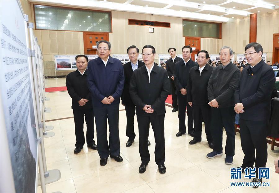 1月9日至10日，國(guó)務(wù)院副總理張高麗在安徽調(diào)研推動(dòng)長(zhǎng)江經(jīng)濟(jì)帶發(fā)展工作。這是1月10日，張高麗主持召開(kāi)推動(dòng)長(zhǎng)江經(jīng)濟(jì)帶發(fā)展工作會(huì)議前聽(tīng)取介紹。新華社記者 龐興雷 攝