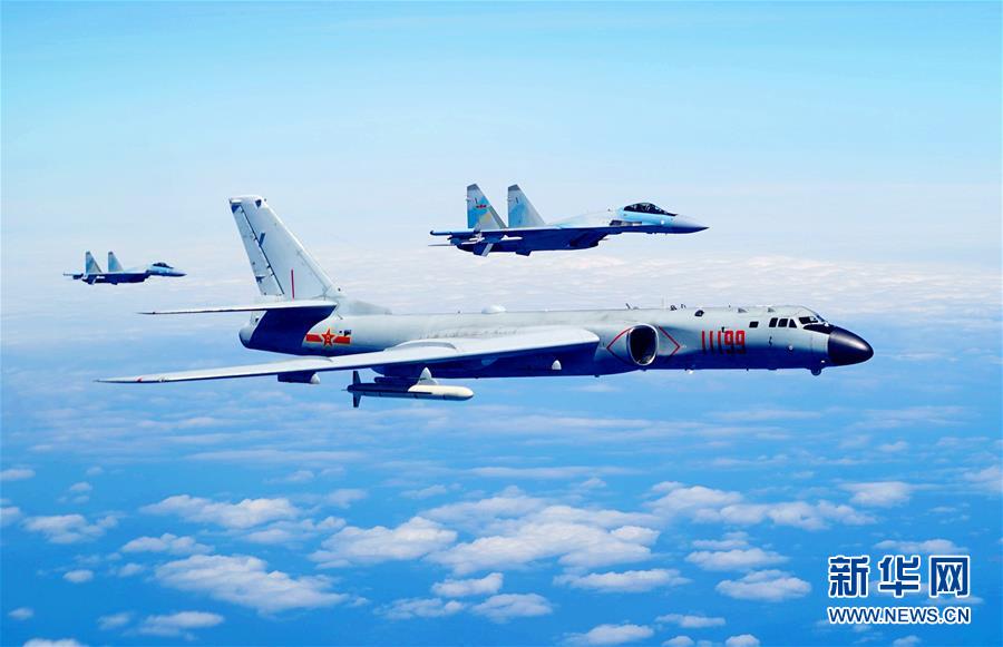 （圖文互動）（1）空軍發(fā)布宣傳片展現(xiàn)殲-20、蘇-35、轟-6K海上新航跡