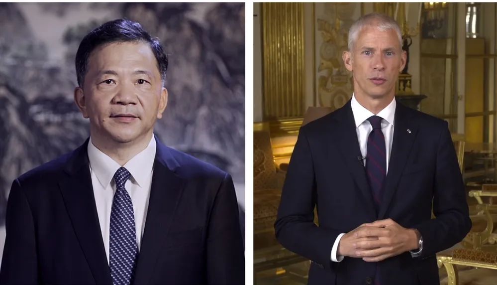 中宣部副部長，中央廣播電視總臺(tái)臺(tái)長、  總編輯慎海雄與法國文化部部長弗蘭克·里斯特  共同宣布項(xiàng)目啟動(dòng)