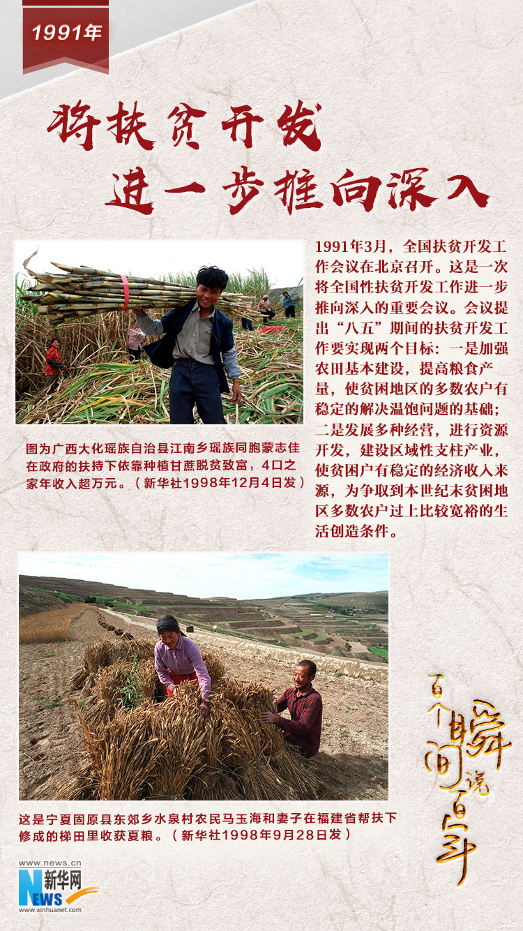 1991，將扶貧開發(fā)進(jìn)一步推向深入