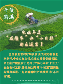 干貨滿滿！農(nóng)業(yè)年度“成績(jī)單”和“小目標(biāo)”都在這里了