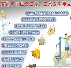 震后災(zāi)區(qū)民眾飲食、飲水衛(wèi)生要點(diǎn)