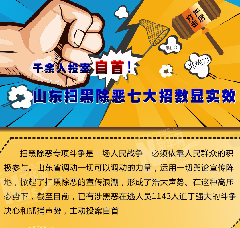 千余人投案自首！山東掃黑除惡七大招數(shù)顯實效