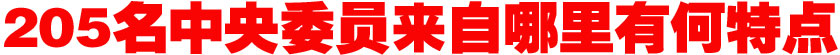 205名中央委員來自哪里？有何特點？