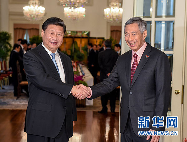 11月7日，國(guó)家主席習(xí)近平在新加坡同新加坡總理李顯龍舉行會(huì)談。 新華社記者 李學(xué)仁 攝