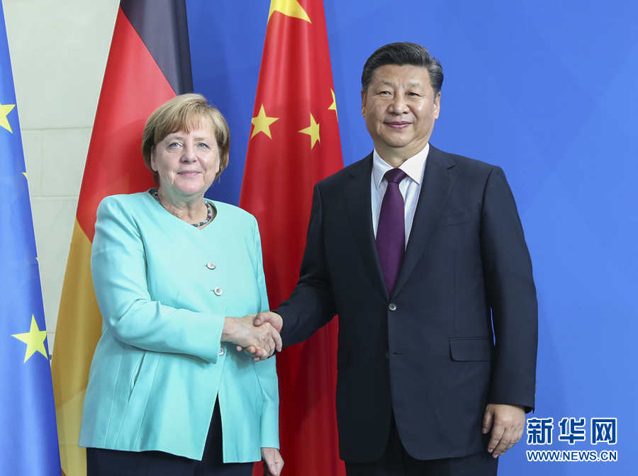 7月5日，國家主席習近平在柏林同德國總理默克爾舉行會談。新華社記者謝環(huán)馳攝