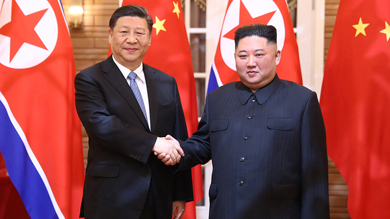 習近平同朝鮮勞動黨委員長、國務委員會委員長金正恩舉行會談